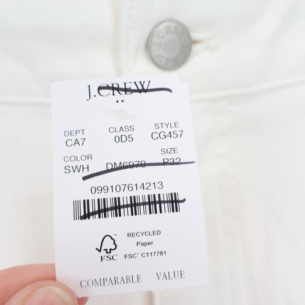 J.Crew Factory Curvy Wide Leg Cropped Jean Allday Stretch White 32 Petite NWT - Picture 6 of 10